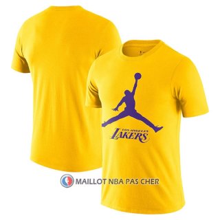 Maillot Manche Courte Los Angeles Lakers Essential Jumpman Jaune