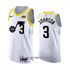 Maillot Utah Jazz Stanley Johnson NO 3 Association Authentique 2022-23 Blanc