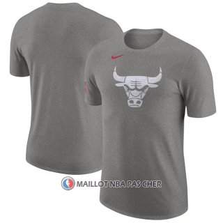 Maillot Manche Courte Chicago Bulls Ville 2023-24 Gris