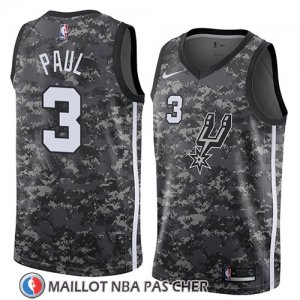 Maillot San Antonio Spurs Brandon Paul No 3 Ciudad 2018 Gris