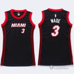 Maillot Femme de Wade Miami Heat #3 Noir