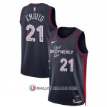 Maillot Philadelphia 76ers Joel Embiid NO 21 Ville 2023-24 Bleu