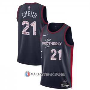 Maillot Philadelphia 76ers Joel Embiid NO 21 Ville 2023-24 Bleu