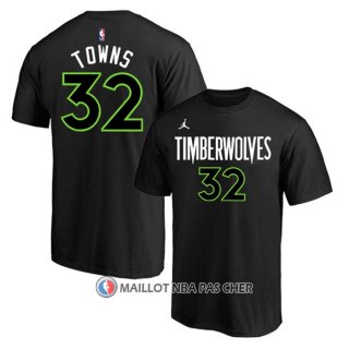 Maillot Manche Courte Minnesota Timberwolves Karl-Anthony Towns Statement Noir