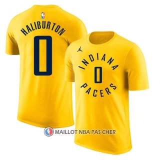 Maillot Manche Courte Indiana Pacers Tyrese Haliburton Or