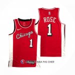 Maillot Chicago Bulls Derrick Rose NO 1 Ville 2021-22 Rouge