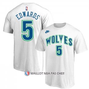 Maillot Manche Courte Minnesota Timberwolves Anthony Edwards Hardwood Classic Blanc