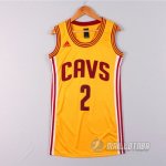 Maillot Femme de Irving Cleveland Cavaliers #2 Jaune