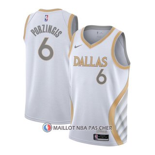 Maillot Dallas Mavericks Kristaps Porzingis Ville 2020-21 Blanc