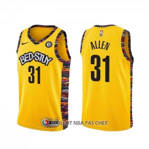 Maillot Brooklyn Nets Jarrett Allen Ville 2020-21 Jaune  Maillot Brooklyn Nets Jarrett Allen Ville 2020-21 Jaune