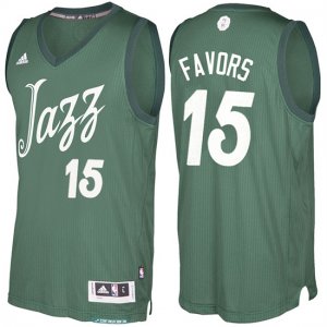 Maillot Navidad 2016 Derrick Favors Jazz 15 Vert