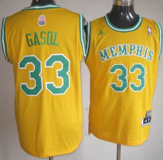 Maillot ABA de Gasol Memphis Grizzlies #33 Jaune