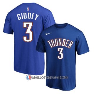 Maillot Manche Courte Oklahoma City Thunder Josh Giddey Bleu