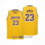 Maillot Enfant Los Angeles Lakers LeBron James NO 23 Icon 2022-23 Jaune