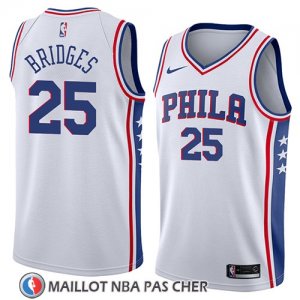 Maillot Philadelphia 76ers Mikal Bridges No 25 Association 2018 Blanc