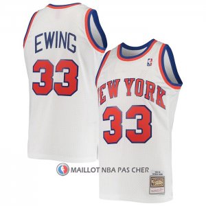 Maillot New York Knicks Patrick Ewing NO 33 Mitchell & Ness 1985-86 Blanc