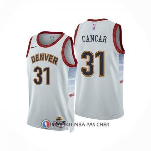 Maillot Denver Nuggets Vlatko Cancar NO 31 Ville 2022-23 Blanc