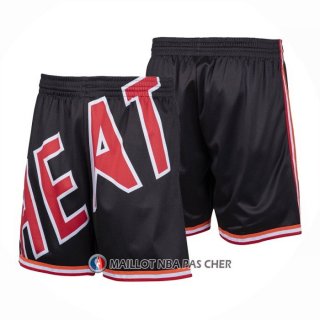 Short Miami Heat Mitchell & Ness Big Face Noir