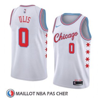 Maillot Chicago Bulls Tyler Ulis No 0 Ciudad 2018 Blanc