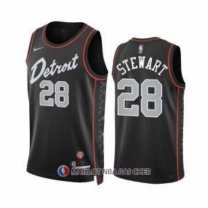 Maillot Detroit Pistons Isaiah Stewart NO 28 Ville 2023-24 Noir