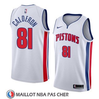 Maillot Detroit Pistons Jose Calderon No 81 Association 2018 Blanc