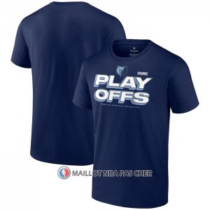 Maillot Manche Courte Memphis Grizzlies 2023 NBA Playoffs Bleu