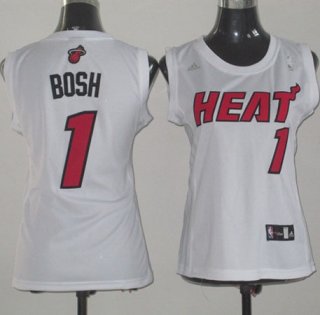 Maillot Femme de Bosh Miami Heat #1 Blanc