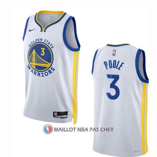Maillot Golden State Warriors Jordan Poole NO 3 Association 2022-23 Blanc