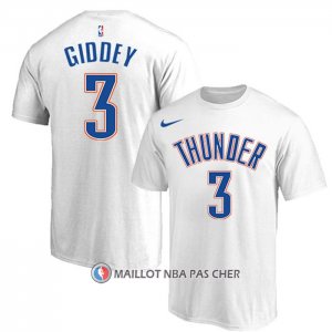 Maillot Manche Courte Oklahoma City Thunder Josh Giddey Blanc