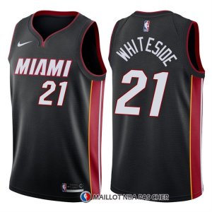 Maillot Authentique Miami Heat Whiteside 2017-18 21 Noir