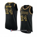 Maillot Los Angeles Lakers Kobe Bryant NO 24 Black Mamba Authentique Noir