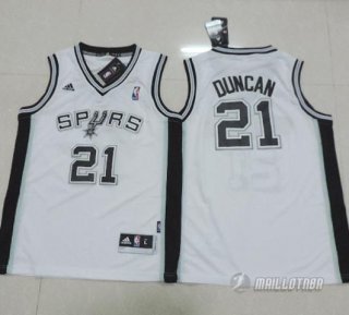 Maillot Enfant de Blanc Duncan San Antonio Spurs Revolution 30