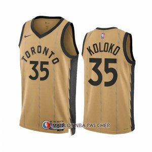 Maillot Toronto Raptors Christian Koloko NO 35 Ville 2023-24 Or