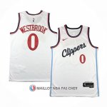 Maillot Los Angeles Clippers Russell Westbrook NO 0 Association 2024-25 Blanc