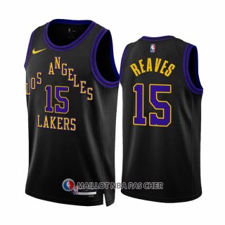 Maillot Los Angeles Lakers Austin Reaves NO 15 Ville 2023-24 Noir