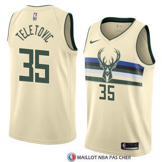 Maillot Milwaukee Bucks Mirza Teletovic Ville 2018 Crema