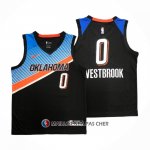 Maillot Oklahoma City Thunder Russell Westbrook NO 0 Ville 2020-21 Noir