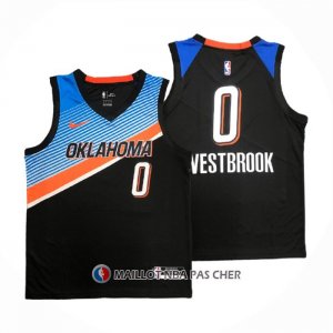 Maillot Oklahoma City Thunder Russell Westbrook NO 0 Ville 2020-21 Noir