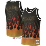Maillot Houston Rockets Hakeem Olajuwon Flames Noir