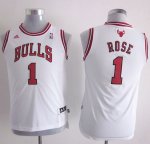 Maillot Enfant de Blanc Rose Chicago Bulls Revolution 30
