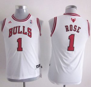 Maillot Enfant de Blanc Rose Chicago Bulls Revolution 30
