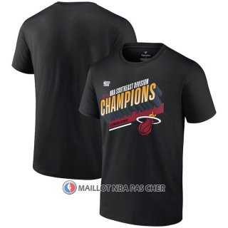 Maillot Manche Courte Miami Heat 2023 Southwest Division Champions Locker Room Noir