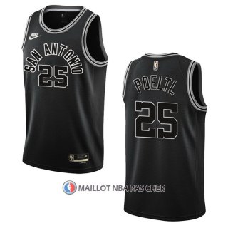Maillot San Antonio Spurs Jakob Poeltl NO 25 Classic 2022-23 Noir