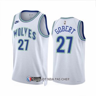Maillot Minnesota Timberwolves Rudy Gobert NO 27 Classic 2023-24 Blanc
