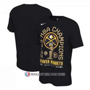 Maillot Manche Courte Denver Nuggets 2023 NBA Finals Champions Locker Room Noir