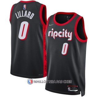 Maillot Portland Trail Blazers Damian Lillard NO 0 Ville 2021-22 Noir