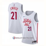 Maillot Philadelphia 76ers Joel Embiid NO 21 Ville 2022-23 Blanc