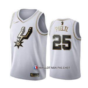 Maillot Golden Edition San Antonio Spurs Jakob Poeltl Blanc
