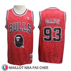 Maillot Chicago Bulls Bape No 93 Hardwood Classics Rouge
