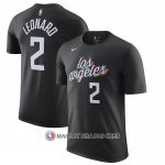 Maillot Manche Courte Los Angeles Clippers Kawhi Leonard Ville 2022-23 Noir